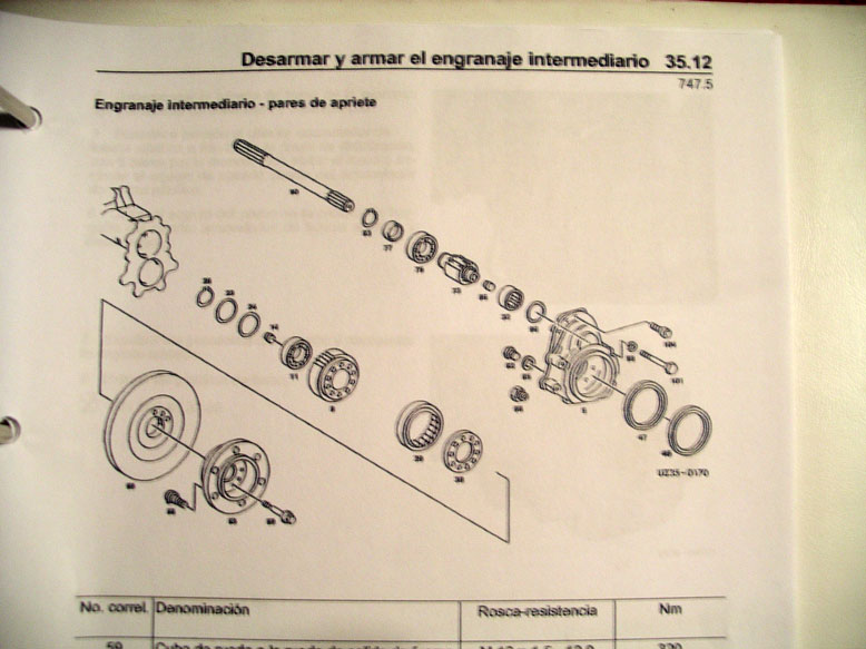 despiece del semieje